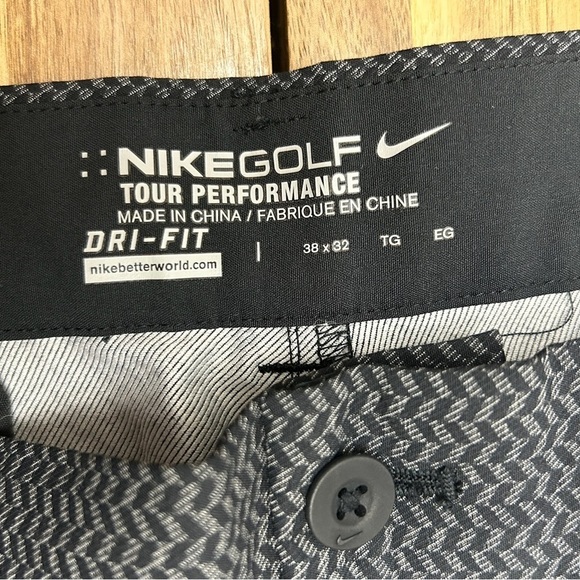 Nike Tour Performance 5 Pocket Stretch Golf Pants Gray Herringbone Print 38x32 - Picture 5 of 12
